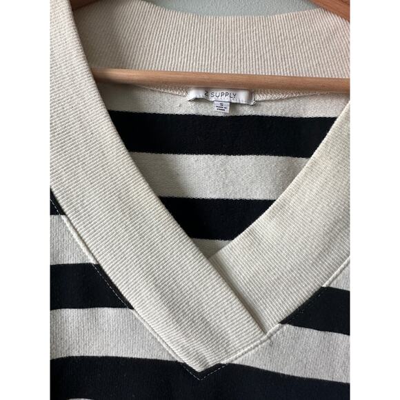 Z Supply Modern Black and White Stripe Long Sleeve Dress - Picture 5 of 8